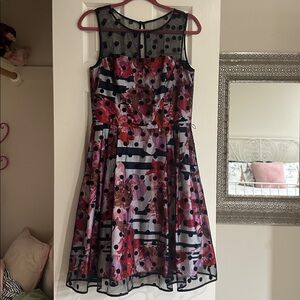 Eliza J Black and Pink Floral women’s Dress
